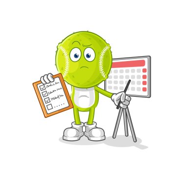 Tenis topu listesi vektörü. karikatür