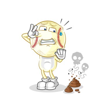 Kokuşmuş atık resimli beysbol kafası. karakter vektosu