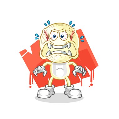 Beyzbol baş canavar vektörü. karikatür