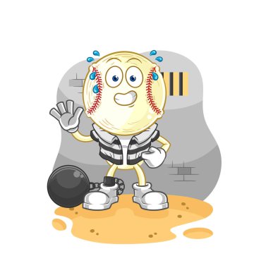 Hapisteki beyzbol baş suçlusu. karikatür