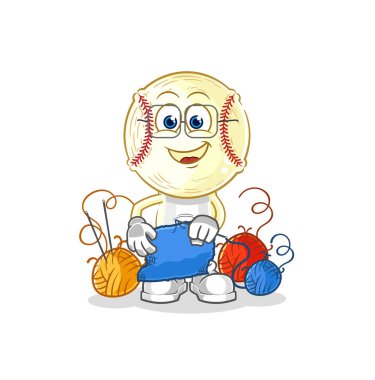 Beyzbol baş terzi maskotu. çizgi film vektosu