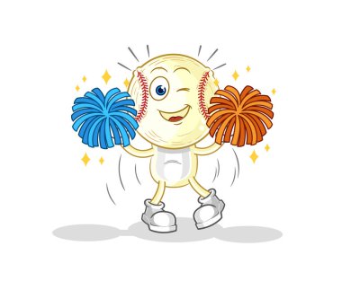 Beyzbol baş amigo kız çizgi filmi. karikatür maskotu vektosu