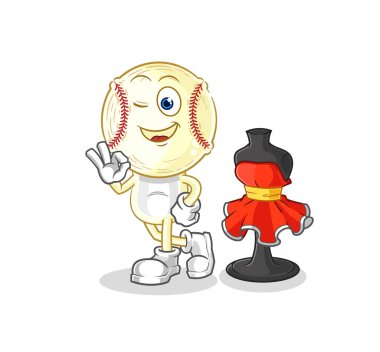 Beyzbol baş moda tasarımcısı vektörü. karikatür