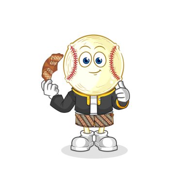 Beyzbol baş Cava karakteri. karikatür maskotu vektosu
