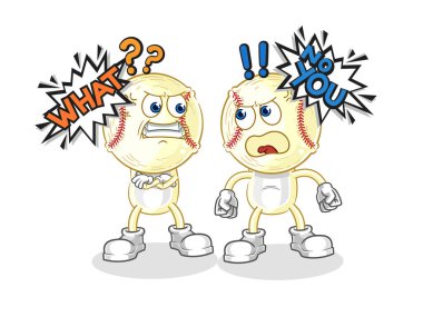 Beyzbol kafa karikatür vektosu tartışıyor.
