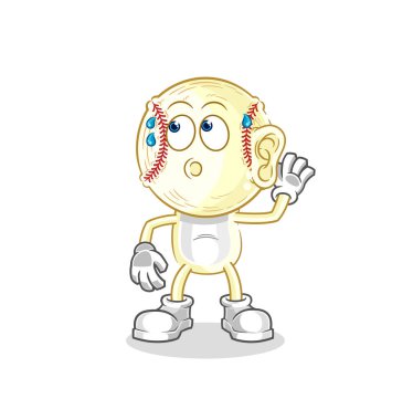 the baseball head eavesdropping vector. cartoon characte
