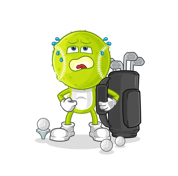 Tennis Ball Golf Equipment Cartoon Mascot Vecto — 图库矢量图片