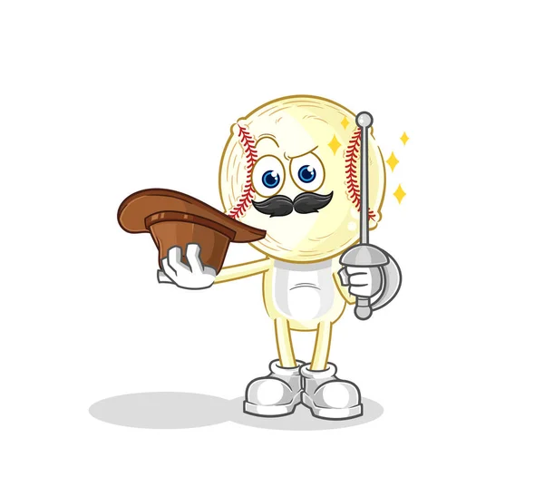 Baseball Head Fencer Character Cartoon Mascot Vecto — Image vectorielle
