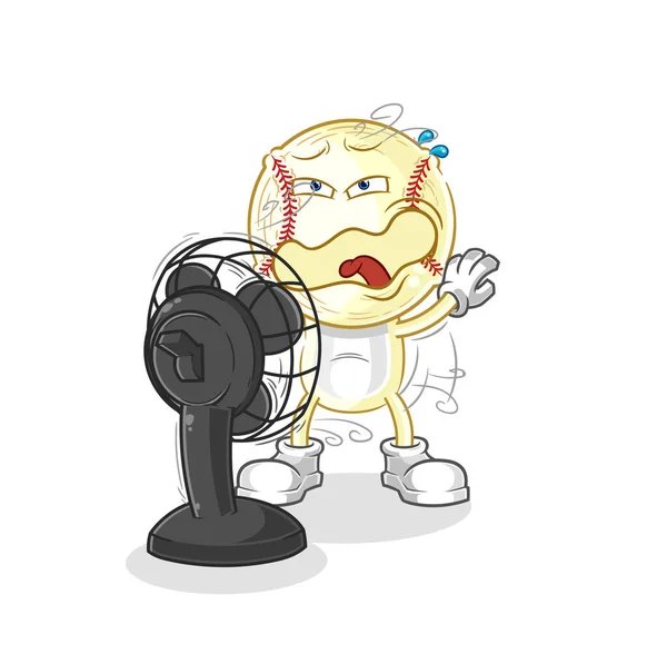 Baseball Head Fan Character Cartoon Mascot Vecto — Image vectorielle