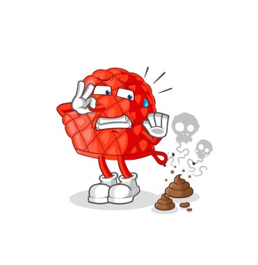 Kokmuş atık resimli yemek eldiveni. karakter vektosu