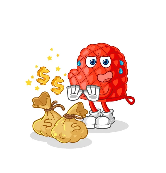 Cooking Glove Refuse Money Illustration Character Vecto — Vettoriale Stock