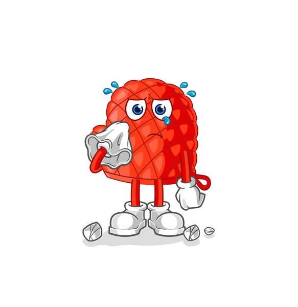Cooking Glove Cry Tissue Cartoon Mascot Vecto — Stock Vector