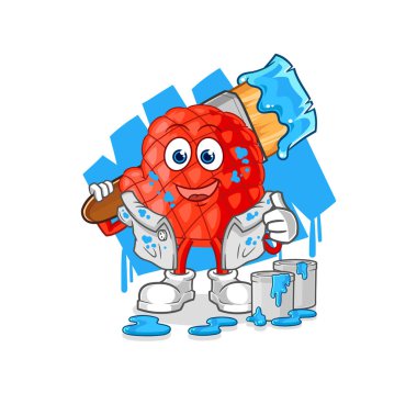 Yemek eldiveni ressamı. karakter vektosu