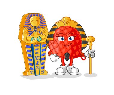 Pişirme eldiveni Antik Mısır karikatürü. karikatür maskotu vektosu