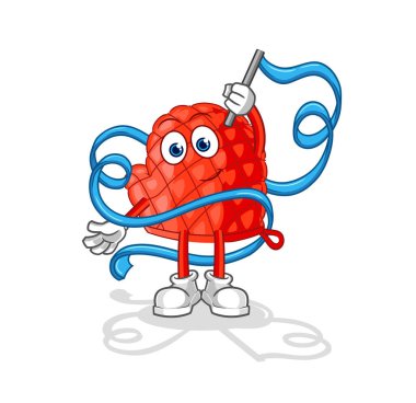 Yemek eldivenleri Ritmik Jimnastik maskotu. çizgi film vektosu