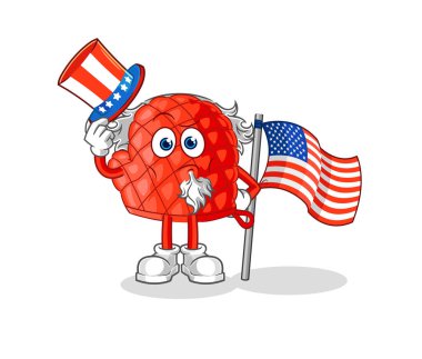 Yemek eldiveni Sam Amca karakteri. karikatür maskotu vektosu