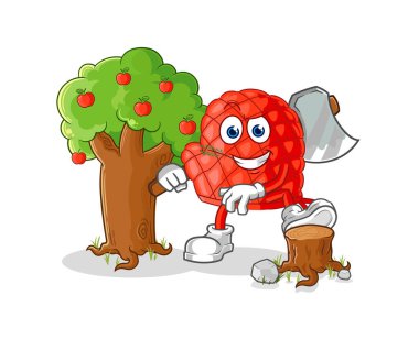 Yemek eldiveni Carpenter çizimi. karakter vektosu