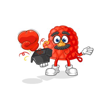 Kutudaki eldiven şakası eldiveni. çizgi film maskotu