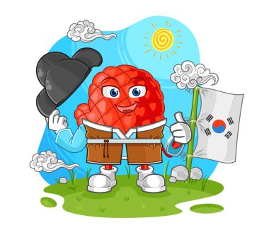 Pişirme eldiveni Kore kültür vektörü. karikatür