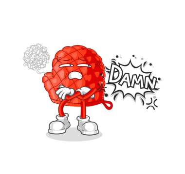 the cooking glove very pissed off illustration. character vecto