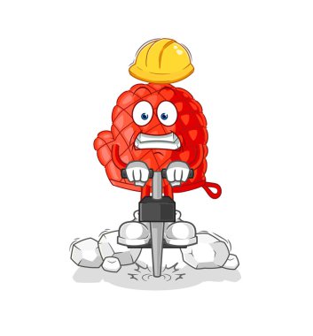 Yemek eldiveni. Çizgi film karakteri vektosu.