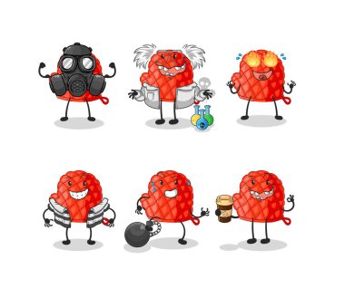 Aşçı eldiveni kötü adam grup karakteri. karikatür maskotu vektosu