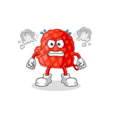 Yemek eldiveni çok kızgın bir maskot. çizgi film vektosu