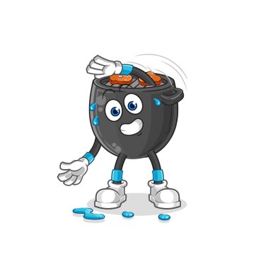 Barbekü germe karakteri. çizgi film maskotu vektörü