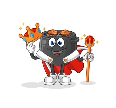 Barbekü kralı vektörü. çizgi film karakteri