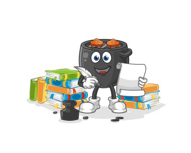 Barbekü yazarı vektörü. çizgi film karakteri