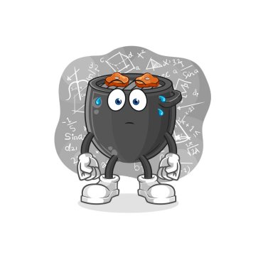 Barbeküyü sert düşünme vektörü. çizgi film karakteri