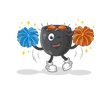 Barbekü amigo kız çizgi filmi. çizgi film maskotu vektörü