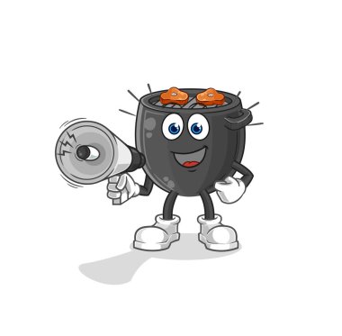 Barbekü hoparlör vektörü. çizgi film karakteri