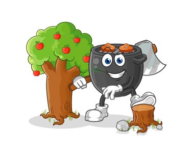 Barbekü Marangoz çizimi. karakter vektörü