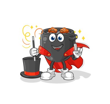 Barbekü sihirbazı illüstrasyonu. karakter vektörü