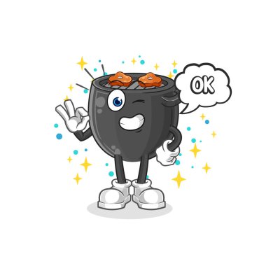 Barbekü kabul ediyor. çizgi film vektörü