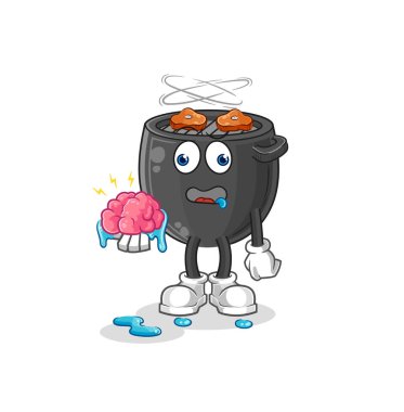 Barbekü, beyin vektörü yok. çizgi film karakteri