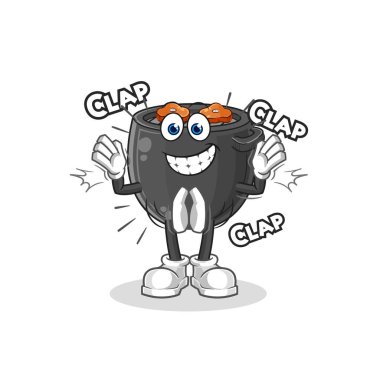 Barbekü alkışları illüstrasyonu. karakter vektörü