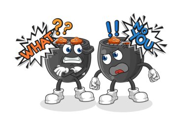 Barbekü birbirlerinin karikatür vektörlerini tartışıyor.