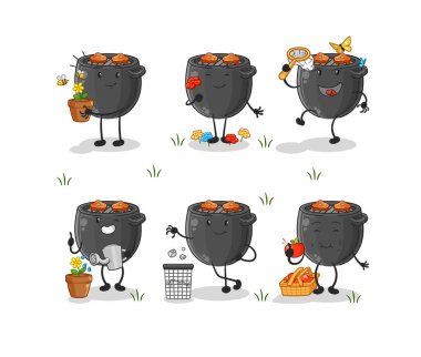 Mangal dünyayı kurtarır. çizgi film maskotu