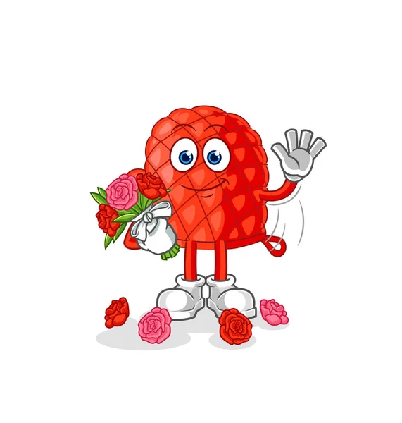 Cooking Glove Bouquet Mascot Cartoon Vecto — Stock vektor