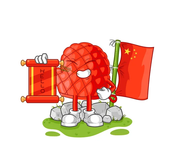 Cooking Glove Chinese Cartoon Cartoon Mascot Vecto — Vettoriale Stock