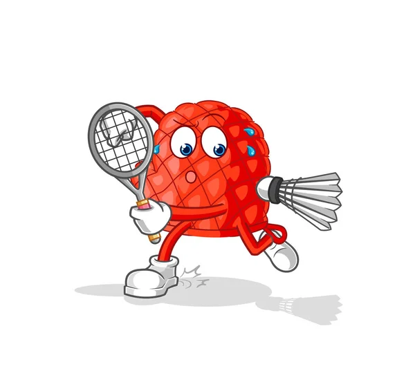 Cooking Glove Playing Badminton Illustration Character Vecto — Stock Vector