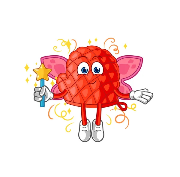 Cooking Glove Fairy Wings Stick Cartoon Mascot Vecto — Image vectorielle