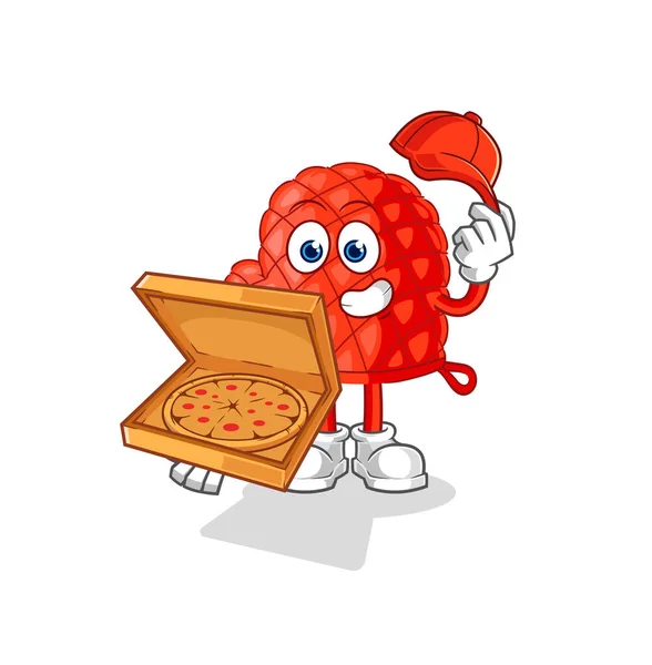 Cooking Glove Pizza Delivery Boy Vector Cartoon Characte — Wektor stockowy