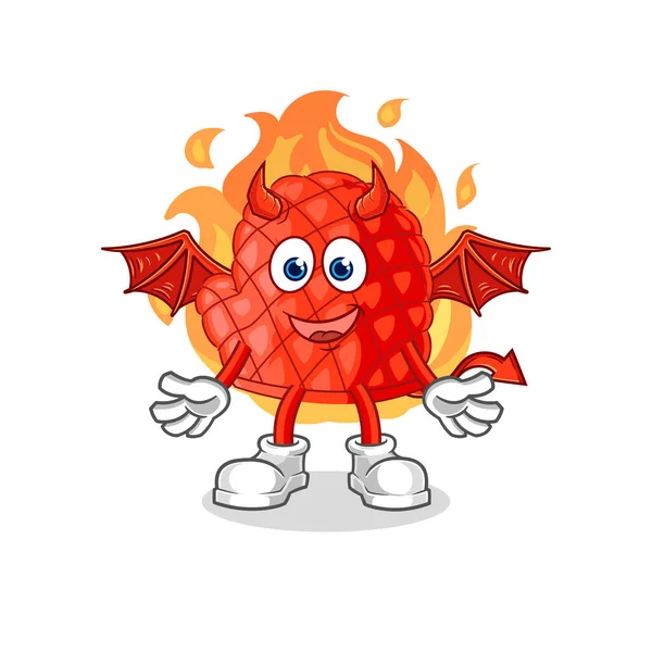 Cooking Glove Demon Wings Character Cartoon Mascot Vecto — Stock Vector