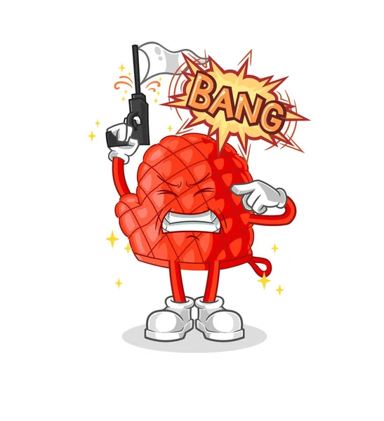 Cooking Glove Warning Shot Mascot Cartoon Vecto — 스톡 벡터