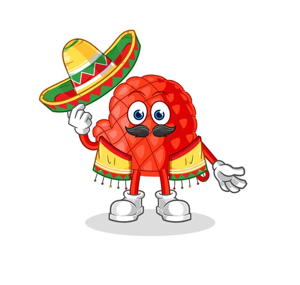 Der Kochhandschuh Mexikanische Kultur Und Flagge Cartoon Maskottchen Vecto — Stockvektor