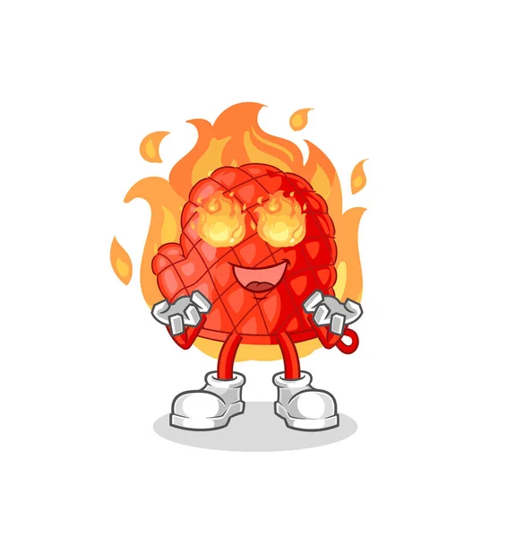 Cooking Glove Fire Mascot Cartoon Vecto — Stock vektor