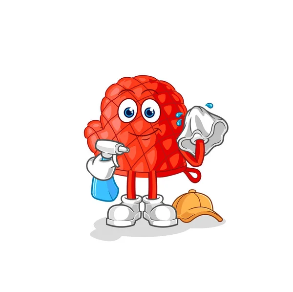 Cooking Glove Cleaner Vector Cartoon Characte — 스톡 벡터